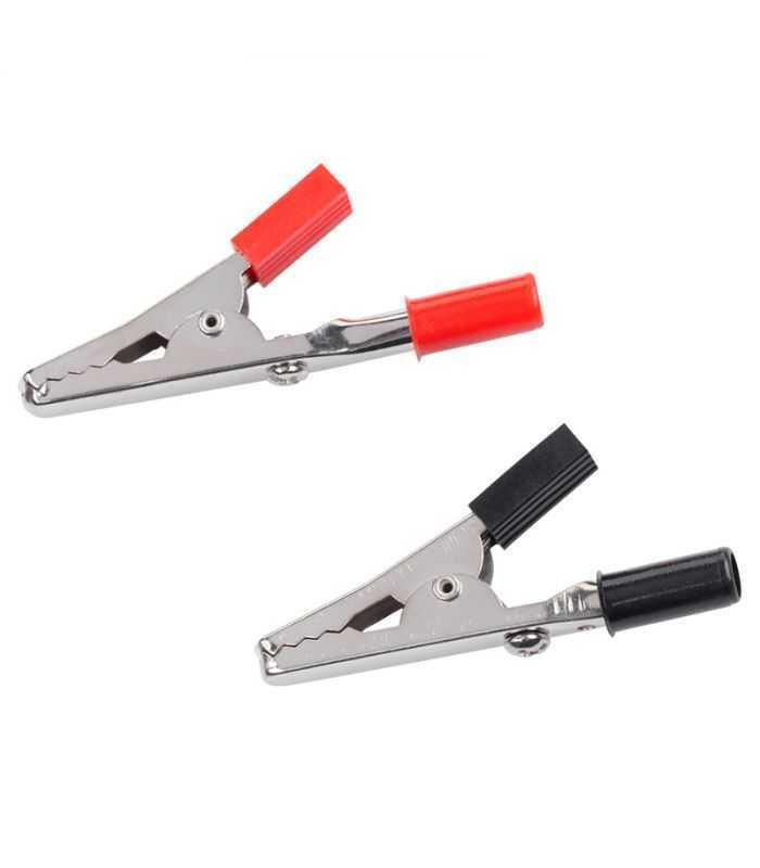 Crocodil mediu rosu/negru 45 mm cu inserare pe conectori tip banana