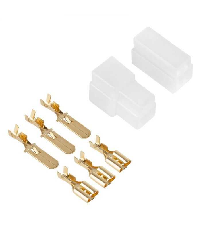 Cupla 3 contacte cu protectie papuc auto 3x tata+mama 6.3mm