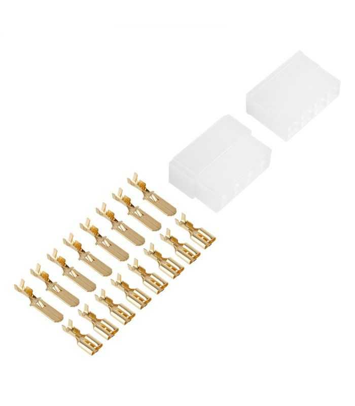 Cupla 8 contacte cu protectie papuc auto 8x tata+mama 6.3mm