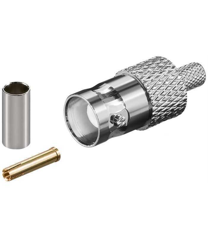 Cuplaj crimp mufa BNC tata pentru cablu RG58/U cu pin de aur 50 ohm Goobay