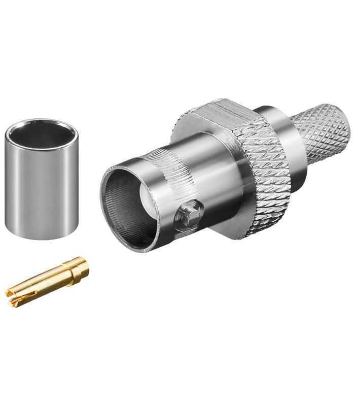 Cuplaj crimp mufa tata BNC pentru cablu RG59/U 50 ohm cu pin de aur Goobay