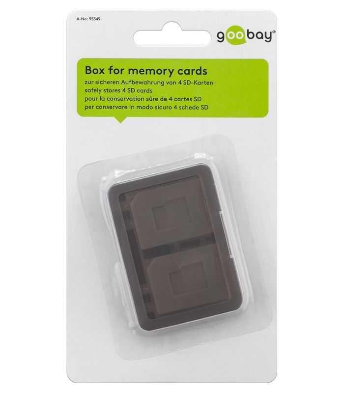 Cutie De Stocare 4 Carduri De Memorie Sd Micro Sd Mmc Goobay 95349