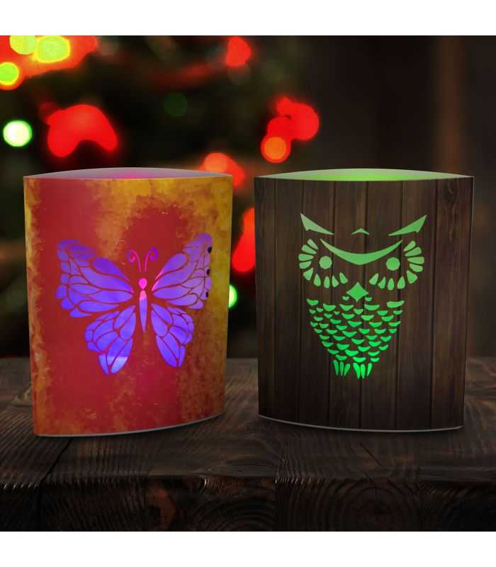 Decoratie De Masa Cu Led Rgb 2 X Aaa Diferite Modele 15x16 Cm Family Decor 56506a