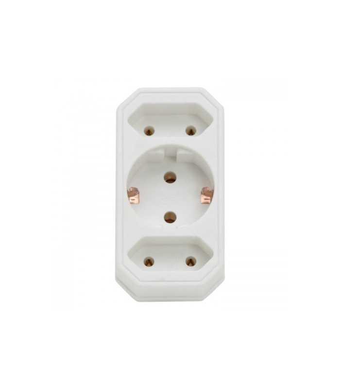 distribuitor 2 simple euro si 1 shuko cu protectie 2