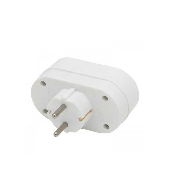 distribuitor dublu schuko cu protectie 1 schuko tata la 2 schuko mama 1