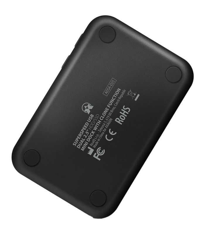 Docking Station Clonare Axagon Adsa D25 Clone Mini Superspeed Usb32 5gbps 25 Dual Hdd Ssd 6g