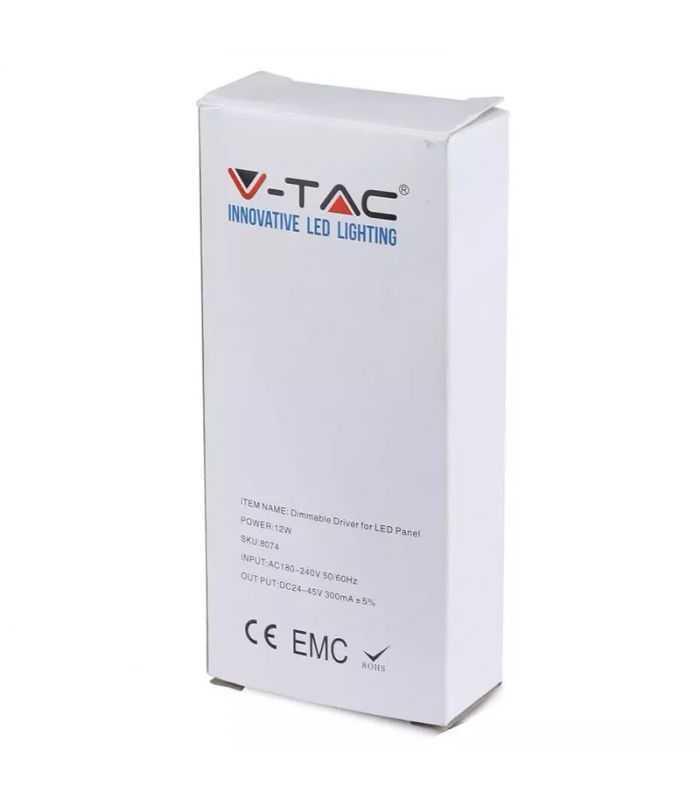 driver pentru panou led 12w 24 45vdc 300ma cu control variatie intensitate dimmer v tac 5