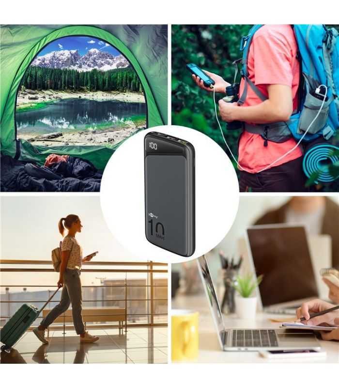 Fast Charge Power Bank Acumulator Extern 10000mah Usb Type C Pd Qc 30 Goobay