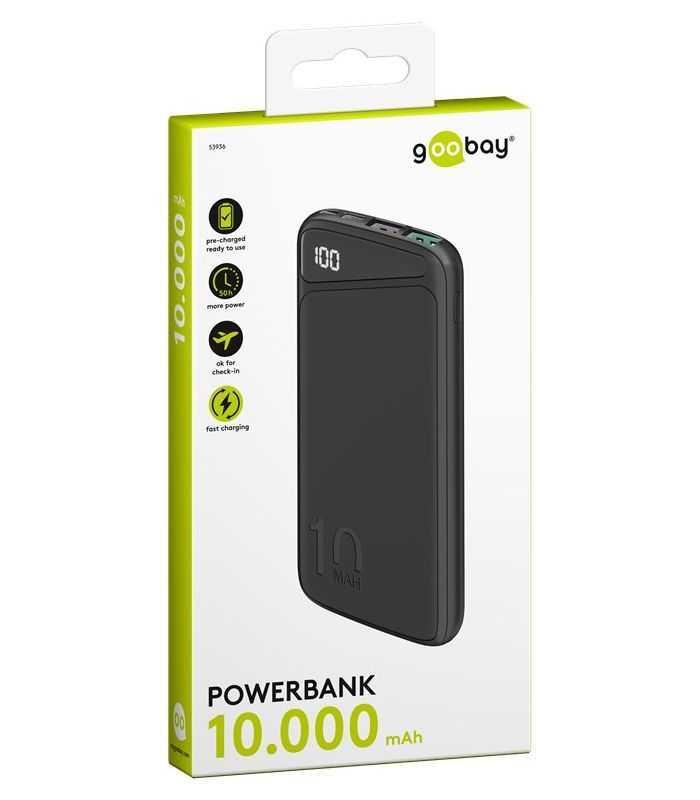 Fast Charge Power Bank acumulator extern 10000mAh USB type C PD QC 3.0 Goobay