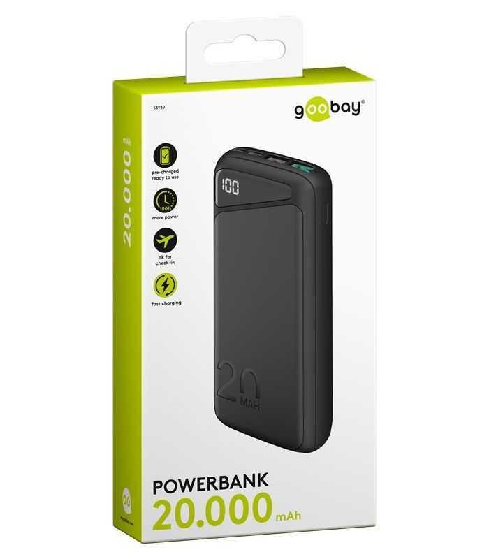 Fast Charge Power Bank acumulator extern 20000mAh USB type C PD QC 3.0 Goobay
