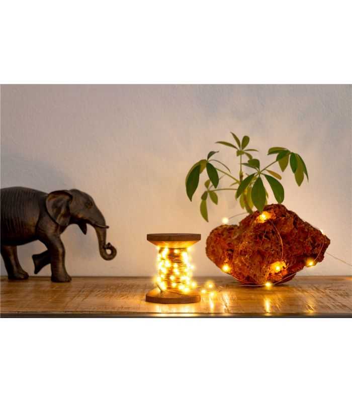 Fir 10m 100 Micro Led Alb Cald 2700k 2w 3lm 5v Cu Cablu Usb 3m Si Intrerupator 60341 Goobay