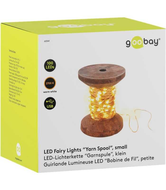 Fir 10m 100 Micro Led Alb Cald 2700k 2w 3lm 5v Cu Cablu Usb 3m Si Intrerupator 60341 Goobay