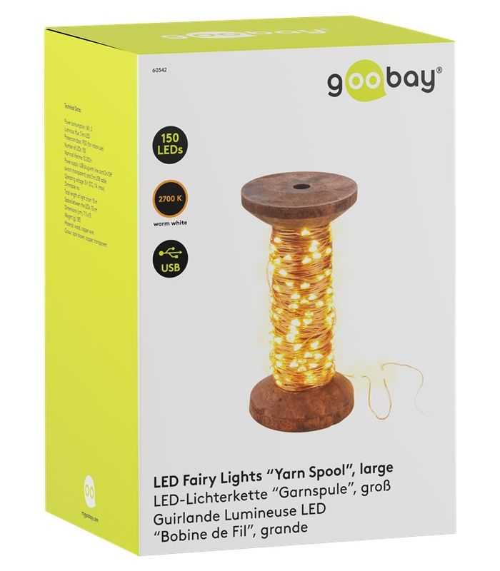 Fir 15m 150 Micro Led Alb Cald 2700k 2w 3lm 5v Cu Cablu Usb 3m Si Intrerupator 60342 Goobay