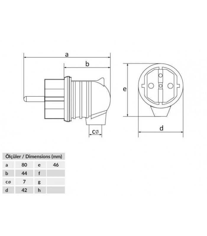 fisa schuko cauciuc bemis bk1 1402 2022 2pe 16a 250v ip44 negru 1