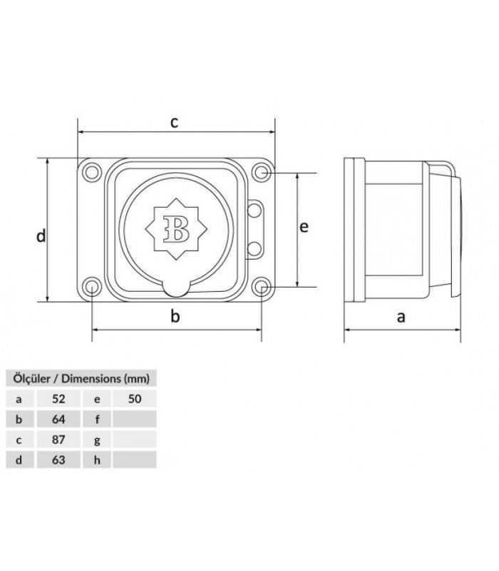 fisa schuko cauciuc cu capac bemis bk1 1402 3511 2pe 16a 250v aparenta ip54 1