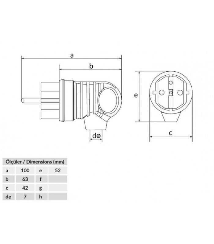 fisa schuko cauciuc cu inel bemis bk1 1402 2021 2pe 16a 250v ip44 negru 1
