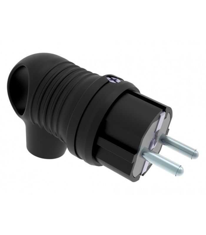 Fisa schuko cauciuc cu inel Bemis BK1-1402-2021 2P+E 16A 250V IP44 negru