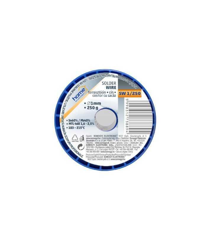 Fludor 15mm 250gr Cositor Cu Sacaz 2 Sn Pb 60 40 Home