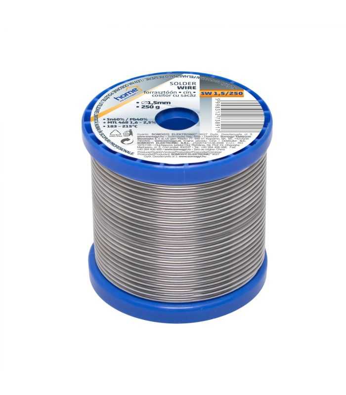 Fludor 1.5mm 250gr cositor cu sacaz 2% SN/PB: 60/40% HOME