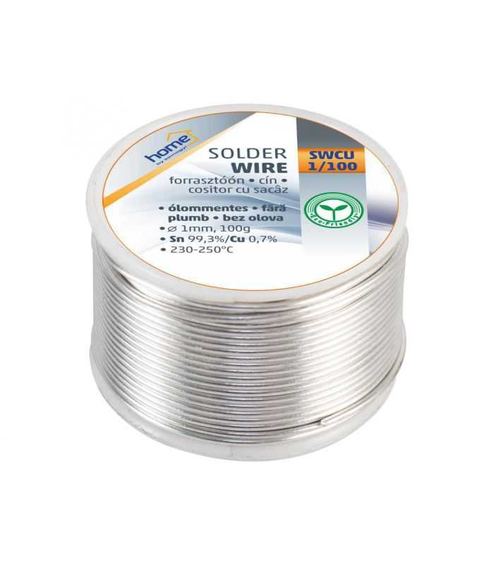 Fludor fara plumb 1mm 100gr cositor cu sacaz 2.2% Sn97% / Cu0.5% 227C HOME