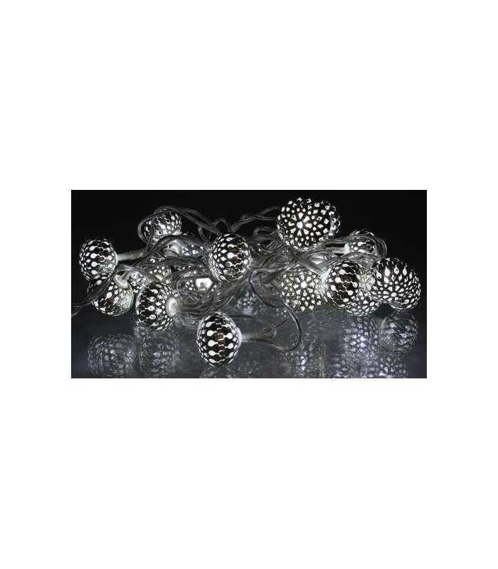 ghirlanda electrica luminoasa decorativa cu felinar 20 leduri albe lumina rece cablu transparent well 1