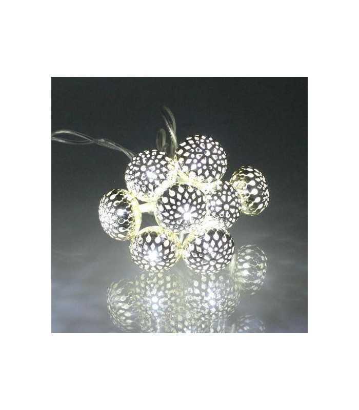 Ghirlanda electrica luminoasa decorativa cu felinar 20 LEDuri albe lumina rece cablu transparent WELL