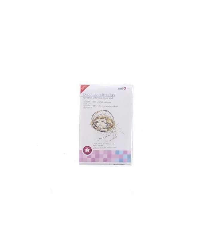 ghirlanda luminoasa pe baterii 3xaa 10x10 microled 100 led uri albe cu luminozitate ridicata lumina calda well 2