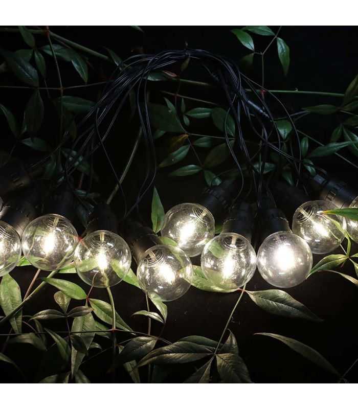 Ghirlanda Solara Led 10x 05w 12m 3000k Ip44 37v 1200mah V Tac Sku 7804