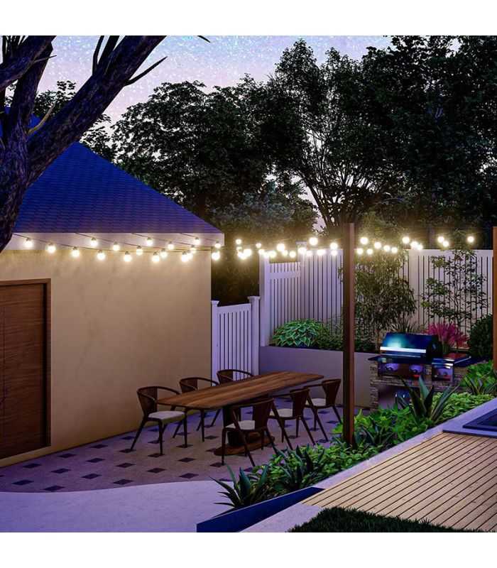 Ghirlanda Solara Led 10x 05w 12m 3000k Ip44 37v 1200mah V Tac Sku 7804