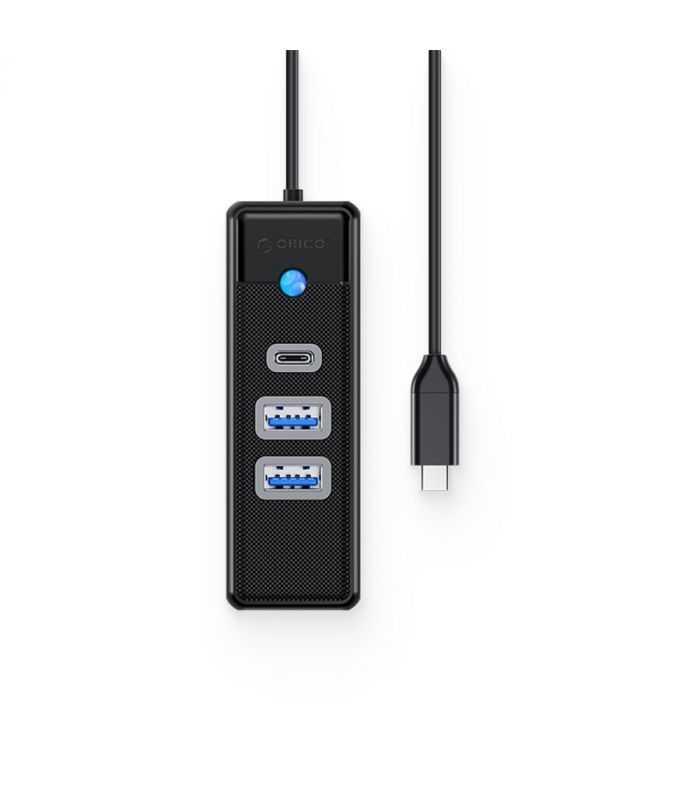 HUB 1x USB TYPE C 2x USB3.0 - USB TYPE C 15cm negru Orico PWC2U-C3