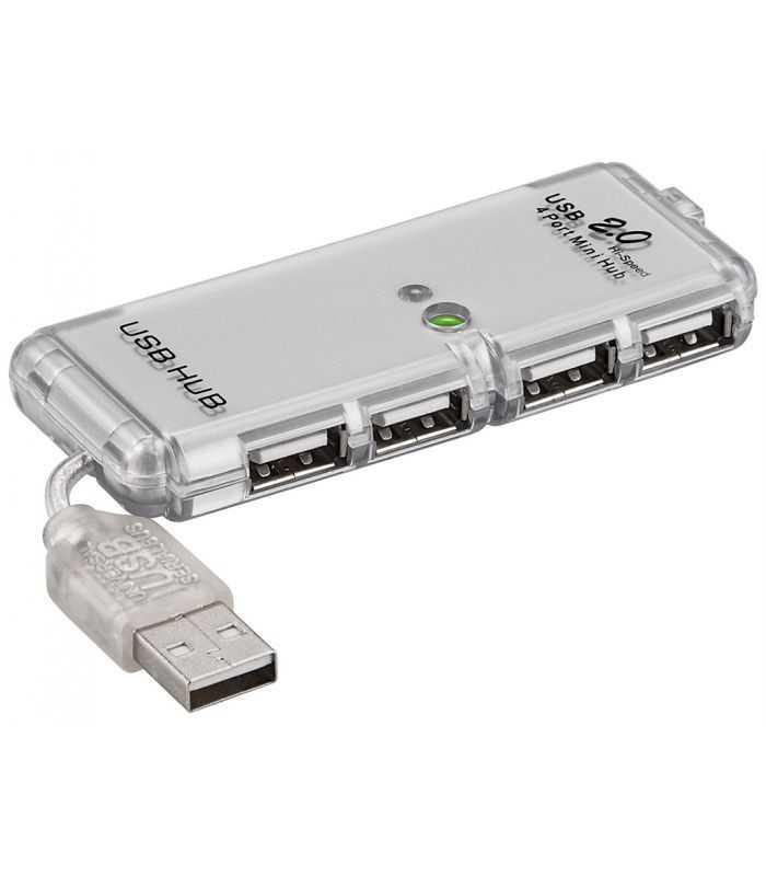Hub 4 port USB 2.0 HI-SPEED 480MB/s gri cablu 6cm 68879 Goobay