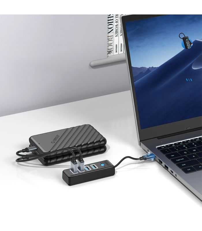 Hub 4x Usb30 Usb Type C 15cm Negru Orico Pw4u C3