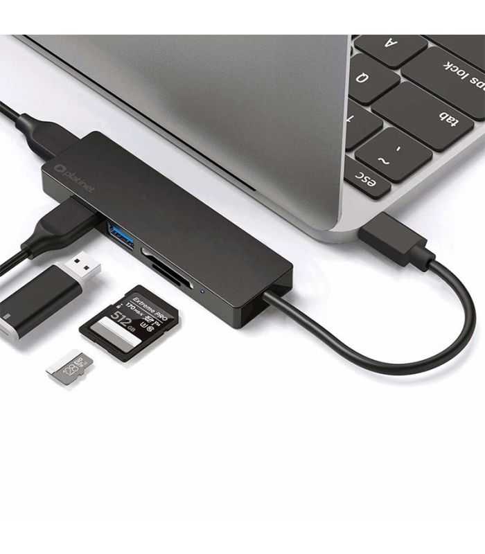 hub docking station 5in1 usb type c 3x usb 30 si cititor carduri platinet 1