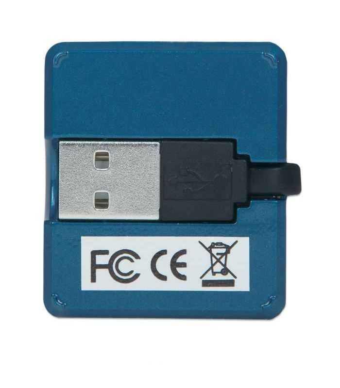 Hub Mini Usb 20 Cu 4 Porturi Albastru 160605 Manhattan