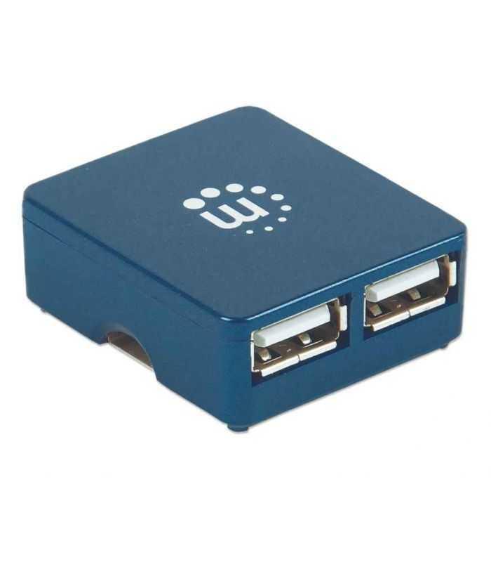 Hub Mini Usb 20 Cu 4 Porturi Albastru 160605 Manhattan
