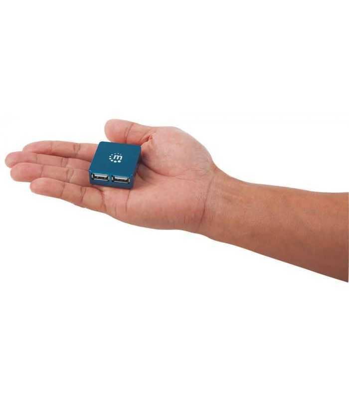 Hub Mini Usb 20 Cu 4 Porturi Albastru 160605 Manhattan