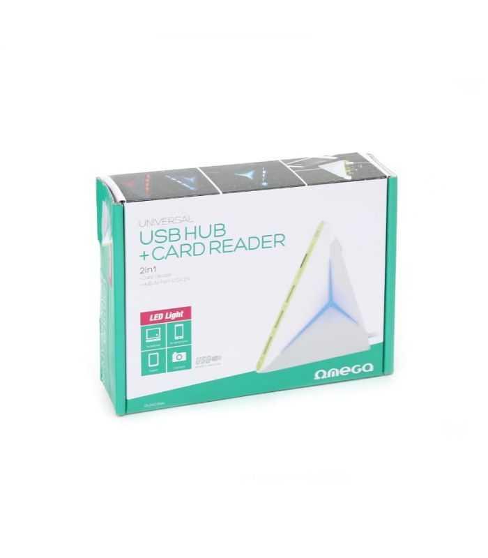 hub usb 20 3 porturi si card reader omega 2