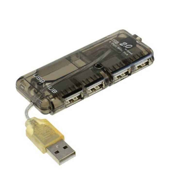 Hub USB 2.0 4 port negru posibilitate alimentare cu 5V