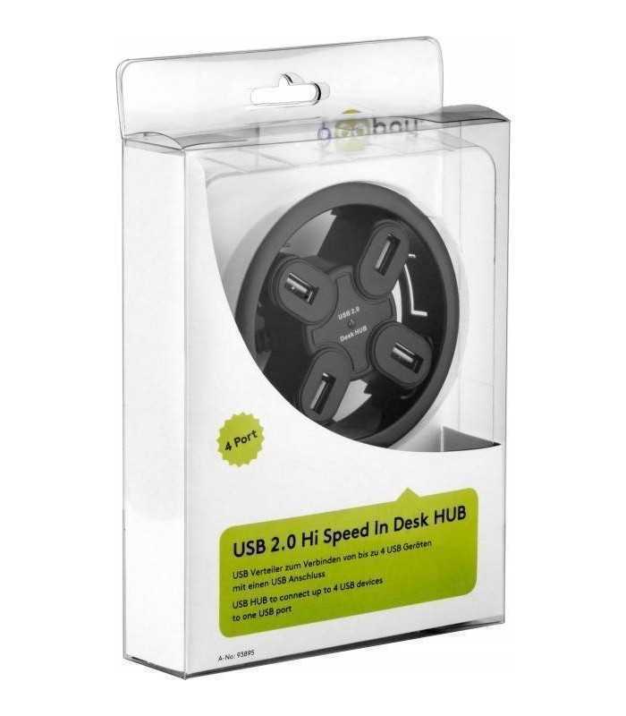 hub usb 20 4 porturi montabil in birou goobay 1