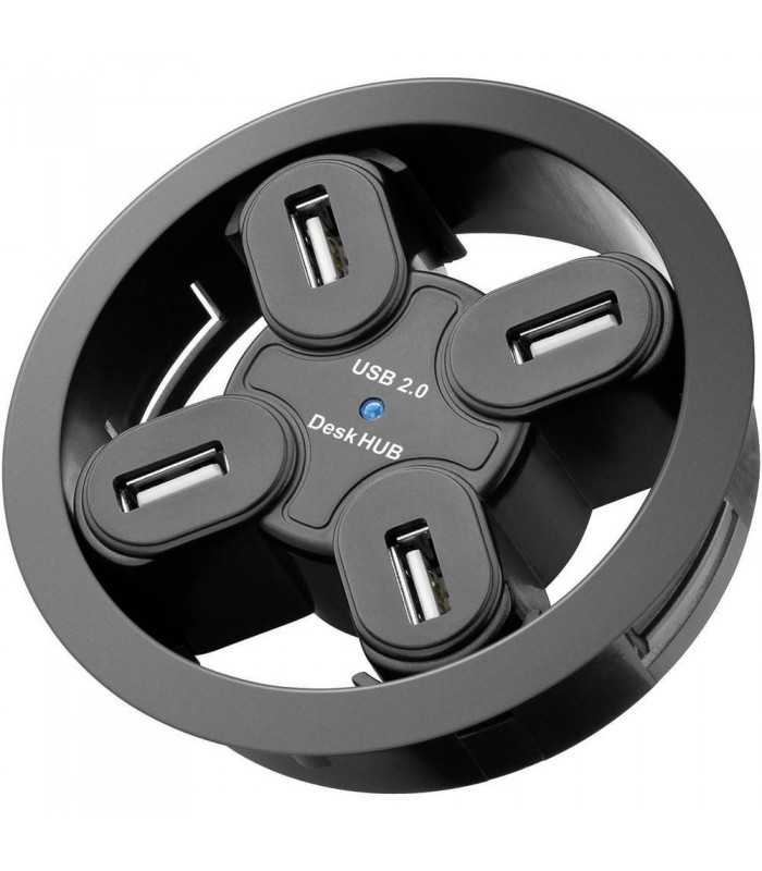 Hub USB 2.0 4 porturi montabil in birou Goobay