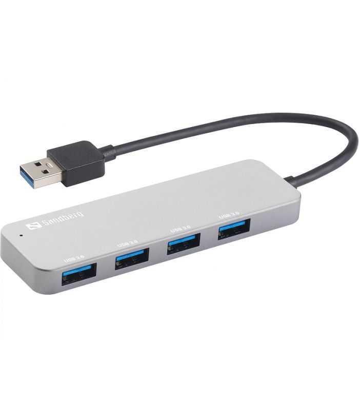 Hub USB 3.0 Sandberg 333-88 Saver 4 porturi argintiu