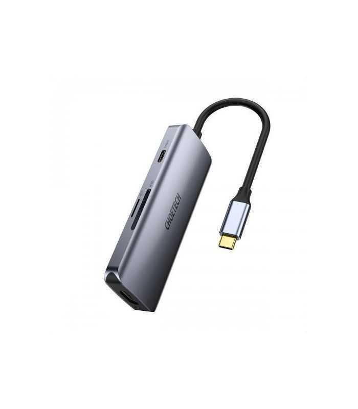 hub usb type c 1x hdmi 3x usb 30 sd pd 100w choetech m19 gri 1