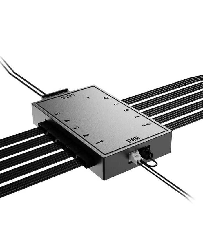 Hub Ventilatoare 10 Port Uri Cu Pwm 4 Pin Alimentare Sata Id Cooling Pwm Orico Fh 10 Pwm Cablu Alimentare 500mm Cablu Pwm 700mm