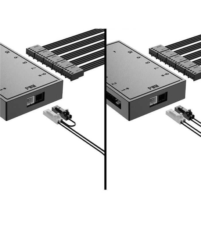 Hub Ventilatoare 10 Port Uri Cu Pwm 4 Pin Alimentare Sata Id Cooling Pwm Orico Fh 10 Pwm Cablu Alimentare 500mm Cablu Pwm 700mm