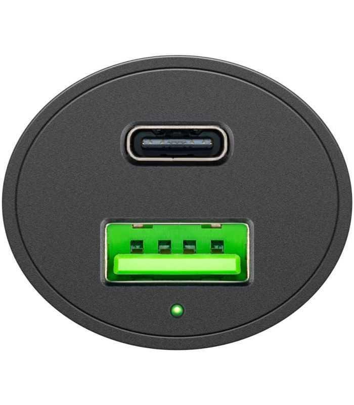 incarcator 12 24v auto rapid dublu usb si usb type c pd 3a 48w goobay 6