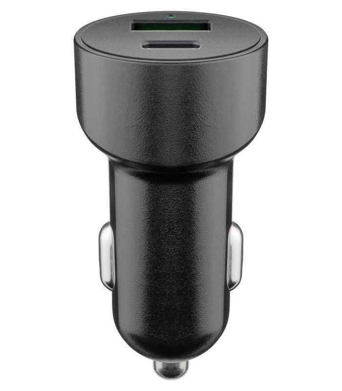 incarcator 12 24v auto rapid dublu usb si usb type c pd 3a 48w goobay 7