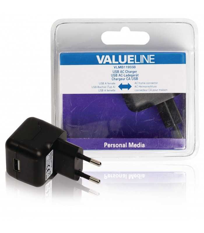 Incarcator 2.1A USB A mama - AC alimentator retea negru Valueline