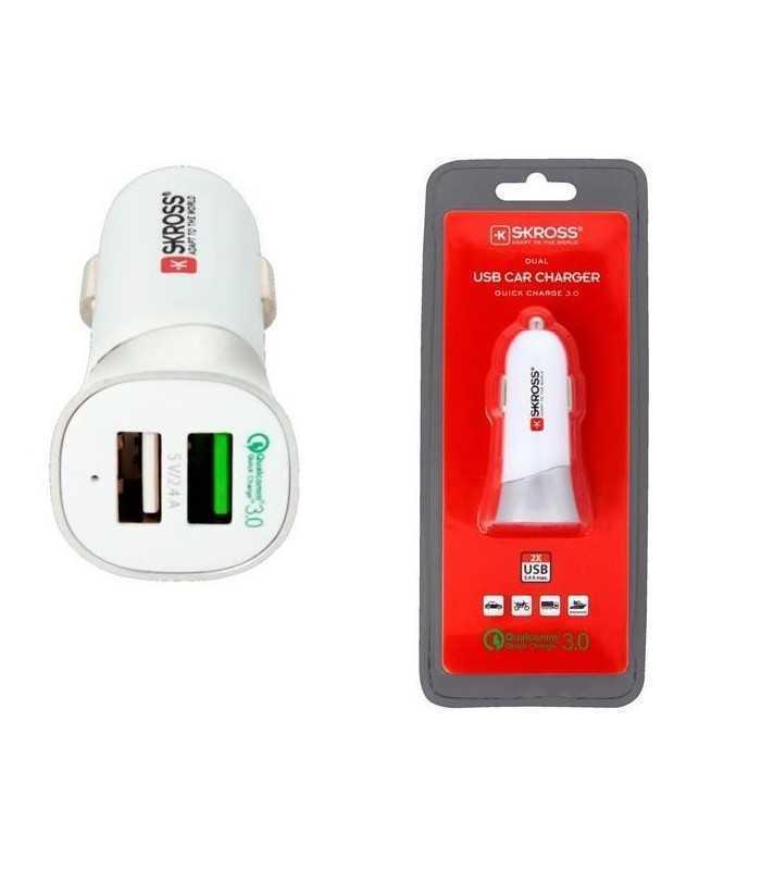incarcator auto 12 24v 2x usb quick charge 30 qc30 skross 1