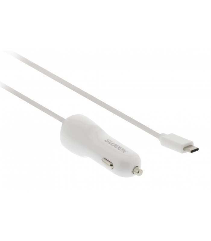 incarcator auto 12 24v usb type c 3a alb sweex 3