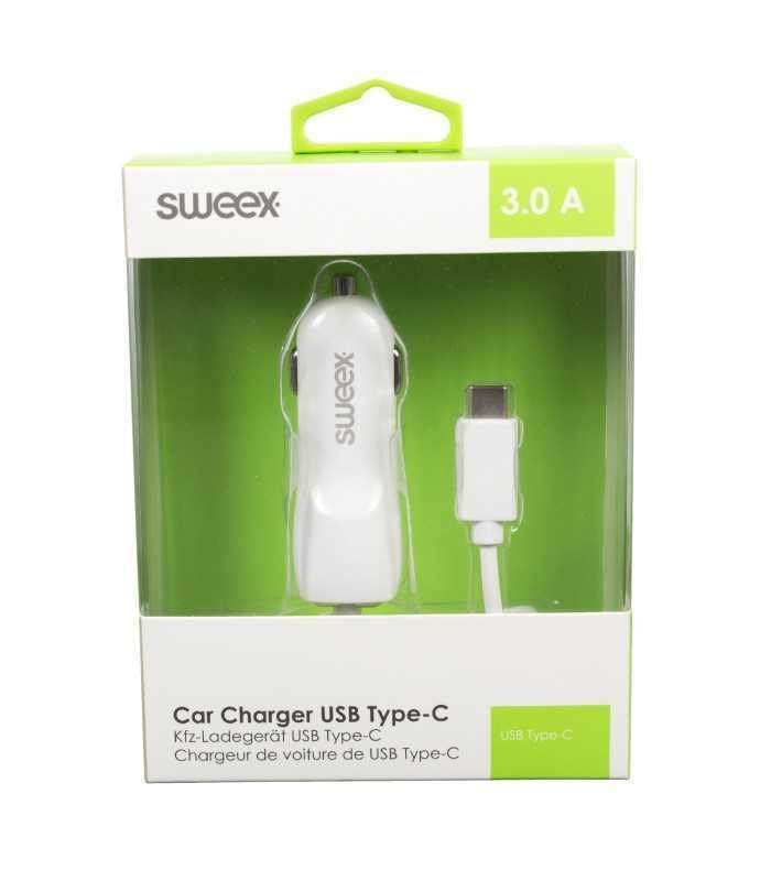 incarcator auto 12 24v usb type c 3a alb sweex 5